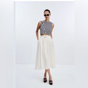 🔥🔥Zara linen belted combination dress